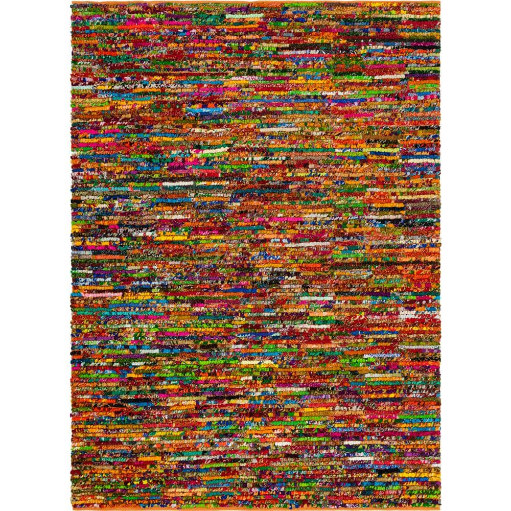 Braided Chindi Multi-Striped Multi 9 ft. x 12 ft. Area Rug price history on PriceWatchPro