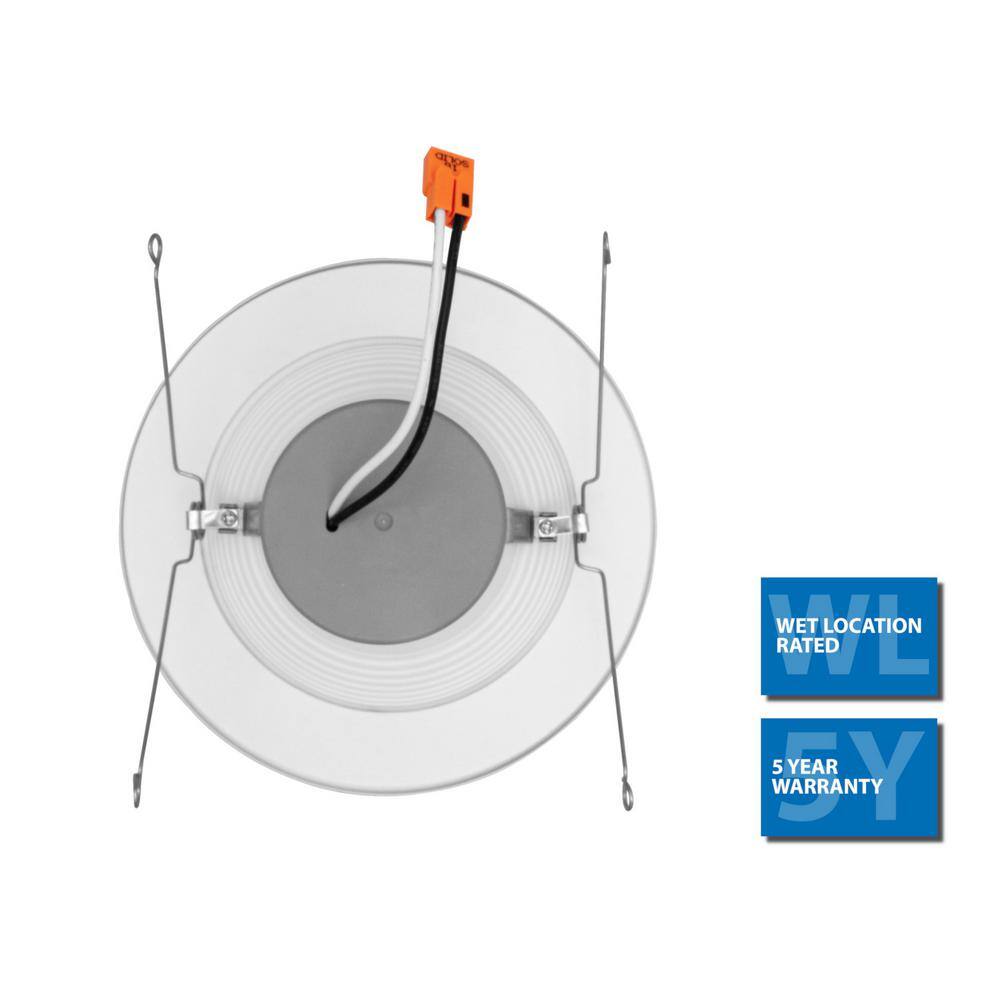 Black 6'' Dimmable LED Retrofit Recessed Lighting Kit