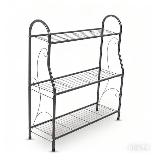 3 Tier Metal Plant Stand (32.87 in. H) Shelf Flower Pot Holder Display Rack 88LBS Utility Storage Organizer