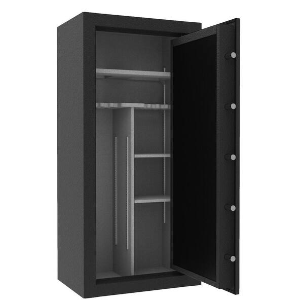 Stack On Siege 28 Gun Fireproof With Electronic Lock Gun Safe Black Hds5526 30 H1e 21 The Home Depot