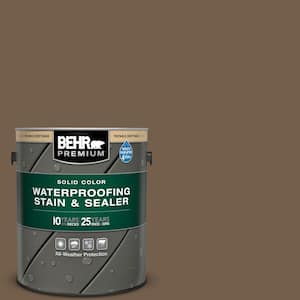 1 gal. #MS-46 Chestnut Brown Solid Color Waterproofing Exterior Wood Stain and Sealer