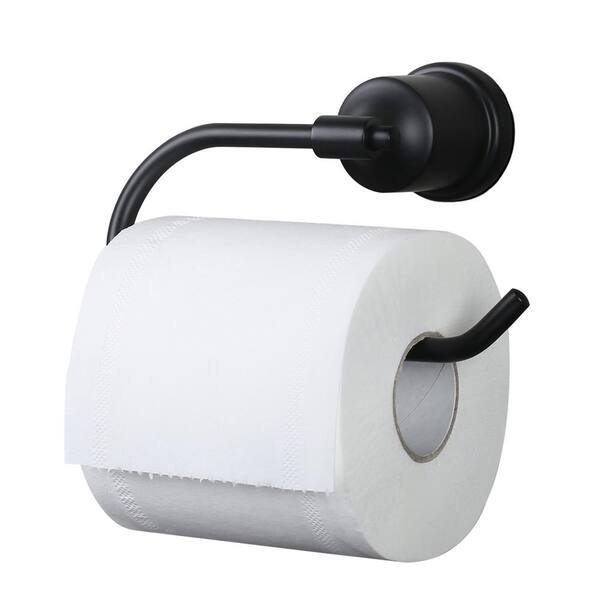 ALEASHA Wall-Mount Single Post Toilet Paper Holder in Black AL-8J303B ...