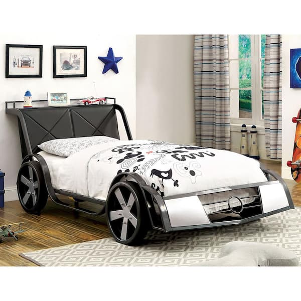 Aventura Silver and Gun Metal Full Car Bed