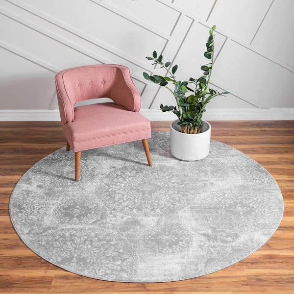 Sofia Grand Light Gray 7 ft. x 7 ft. Area Rug