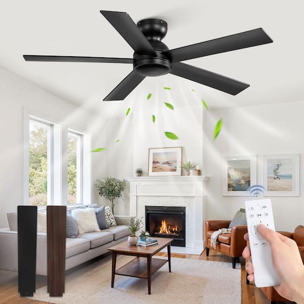 48 Inch Ceiling Fans With Lights And Remote/APP Control,Black Low