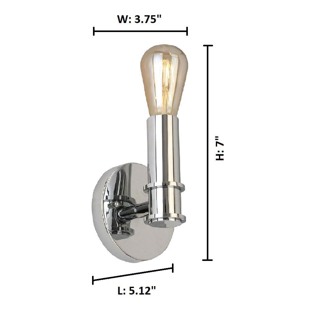 Modern Chrome Dimmable Direct Wired Wall Sconce