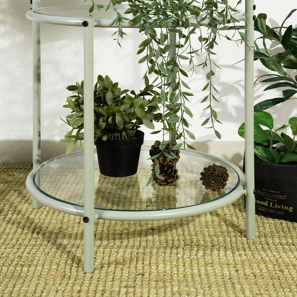 glass plant stand table