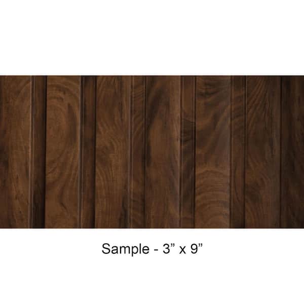 Take Home Sample - Large Slats 1/2 in. x 0.25 ft. x 0.75 ft. Brown Glue-Up Foam Wood Wall Panel(1-Piece/Pack)