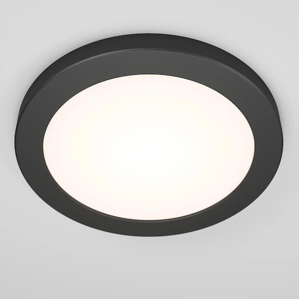 Artika Europa Disk 7 in. 1 Light Black Selectable LED Flush Mount