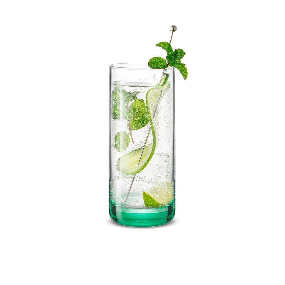 JoyJolt Hue 13oz Colorful Highball Drinking Glasses Set of 6