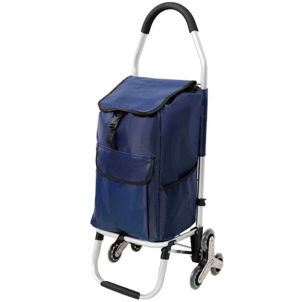 Avex 88 lb. Capacity Hand Truck Foldable Shopping Cart with Stainless Steel Triangular Wheels