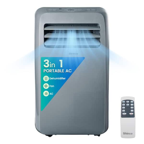 3-In-1 450 sq. ft. 12,000 BTU (ASHRAE) Portable Air Conditioner with Dehumidifier & 3-Speed Fan, Remote Control, Swing