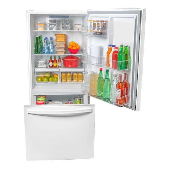 Designer 29.5 in. 18.7 cu. ft. Standard Depth Bottom Freezer Refrigerator in White with ENERGY STAR