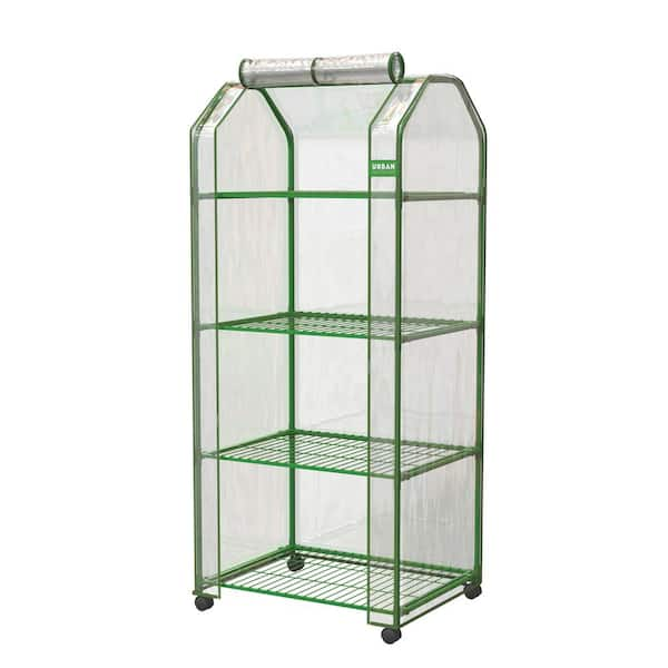 Unbranded 63.7 in. H x 26.75 in. W x 19.25 in. D Urban Gardener Plastic, Green, Portable Greenhouse