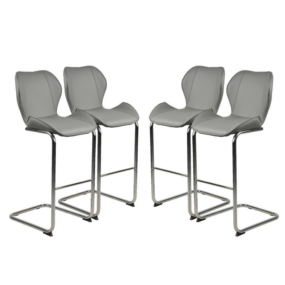 39.37 in. H Gray Metal Frame Bar Stool for Dining and Kitchen(set of 4) Serendipity91 The