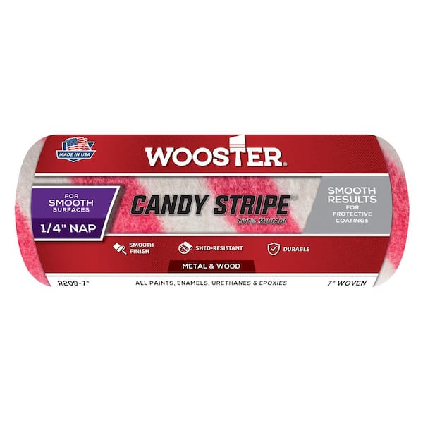 Wooster 7 in. x 1/4 in. Candy Stripe Mohair Roller Cover
