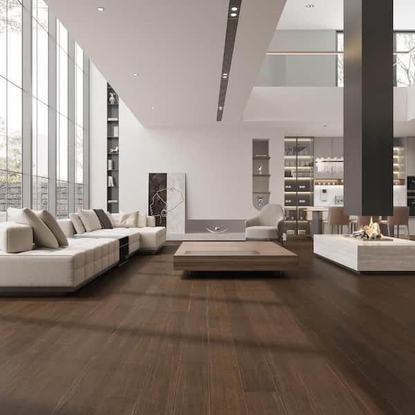 Take Home Sample - Soothing Cocoa 5 in. W x 4 in. L Bamboo Flooring