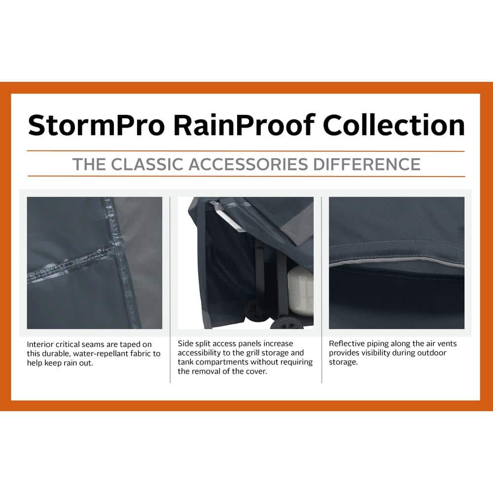StormPro 58 Inch Black Waterproof BBQ Grill Cover