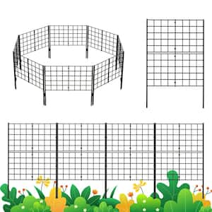 16-Packs 41.7 in. H Metal Decorative Garden Fence Animal Barrier Black