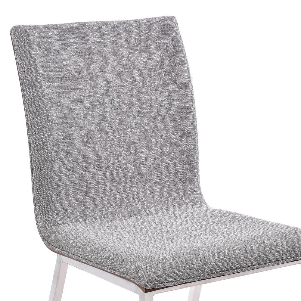 Crystal Gray Fabric and Walnut Back Side Chair Set
