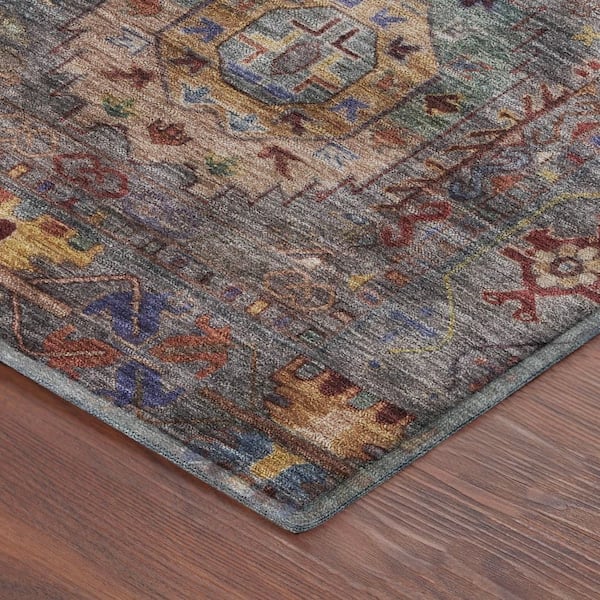 Mayfield Premium Machine Washable Abstract AMF2227 Gray 2 ft. x 3 ft. Accent Rug
