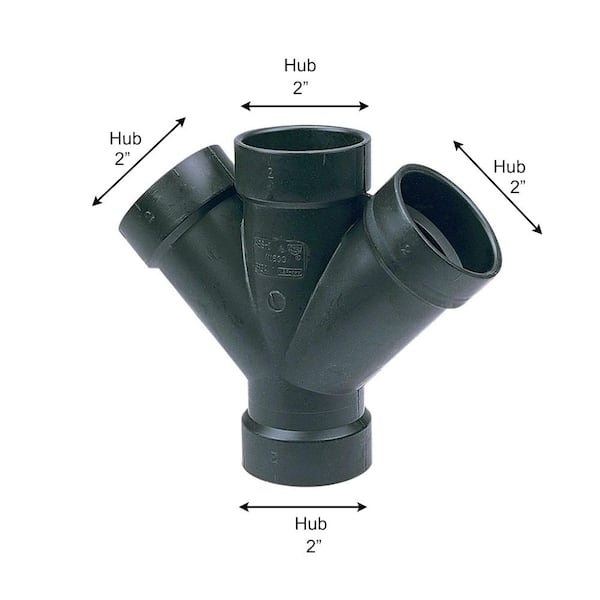 NIBCO 2 in. ABS 45-Degree All Hub Double Wye C5834HD2 - The Home Depot
