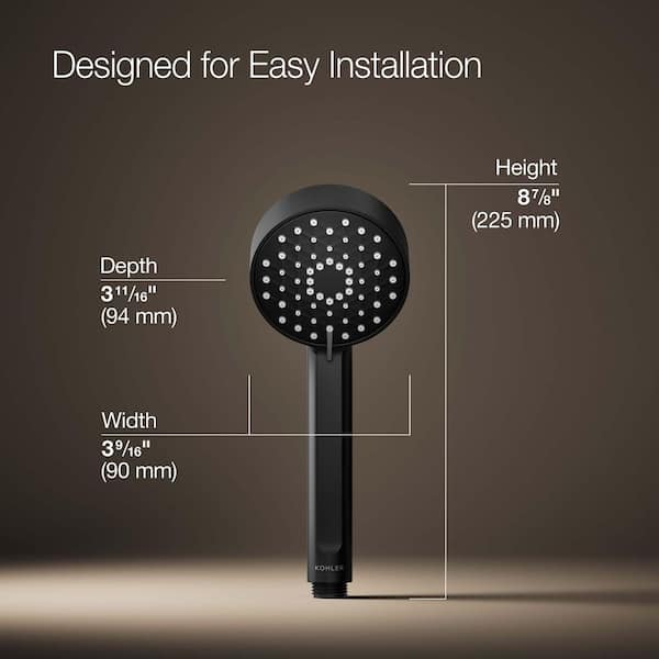 KOHLER シャワーヘッド KOHLER Awaken 3-Spray Patterns 3.56 in. Wall Mount Handheld Shower