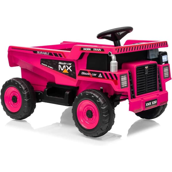 Unbranded Pink Ride On Dump Truck for Kids with Remote Control, 16.5 in. Spacious Seat,Dump Bed,Shovel,Music,Headlights,Soft Start