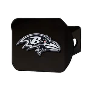 NFL - Baltimore Ravens 3D Chrome Emblem on Type III Black Metal Hitch Cover