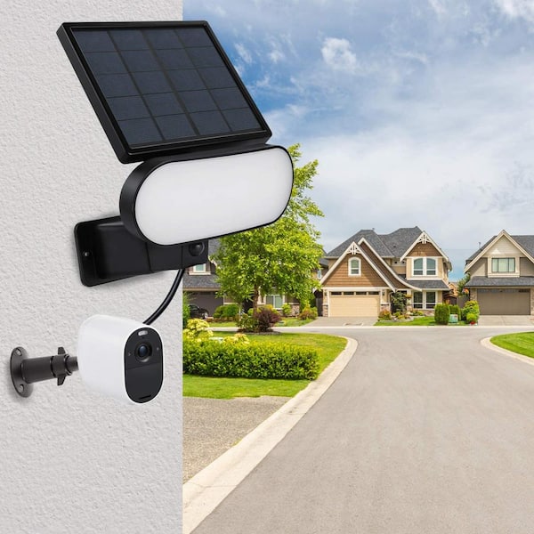 Wasserstein 2-in-1 Solar Panel Charger and Security Light for Arlo Essential Spotlight and XL Spotlight Camera ArEssSoFldLigBlkUS - The Home Depot