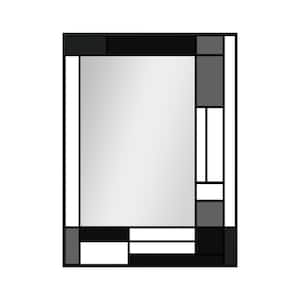 24 in. W. x 32 in. H Rectangular Framed Wall Bathroom Vanity Mirror in Grey
