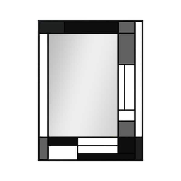 TOOLKISS 24 in. W. x 32 in. H Rectangular Framed Wall Bathroom Vanity Mirror in Grey