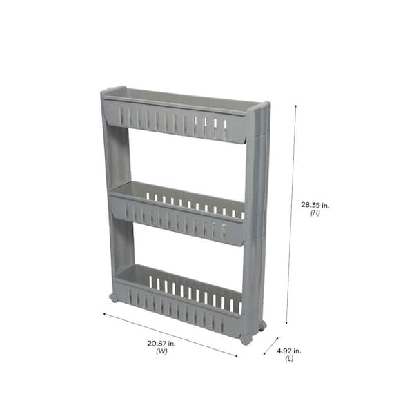 Everyday Home 3-Tier White Slim Slide Out Pantry Storage Tower with Wheels  HW0500133 - The Home Depot