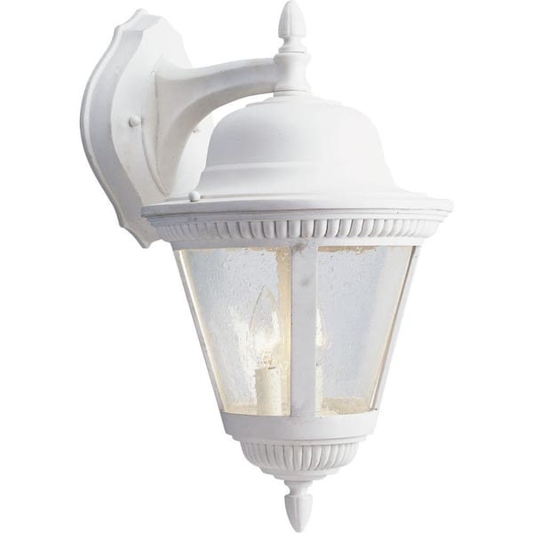 Progress Lighting Westport Collection 2-Light 18.75 in. Outdoor White Wall Lantern Sconce