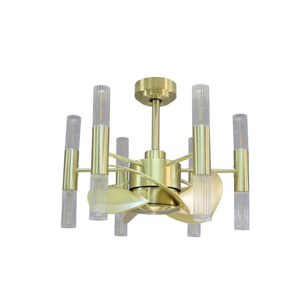 FORNO VOCE Candelabro Brushed Brass Voice Activated Smart Ceiling Fan