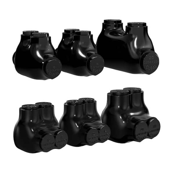 2-14 AWG and 2/0-6 AWG Wire Range 600-Volt Rating 2 Port Insulated Multi Splice Connector with Slotted Allen Hex, 6-Pack
