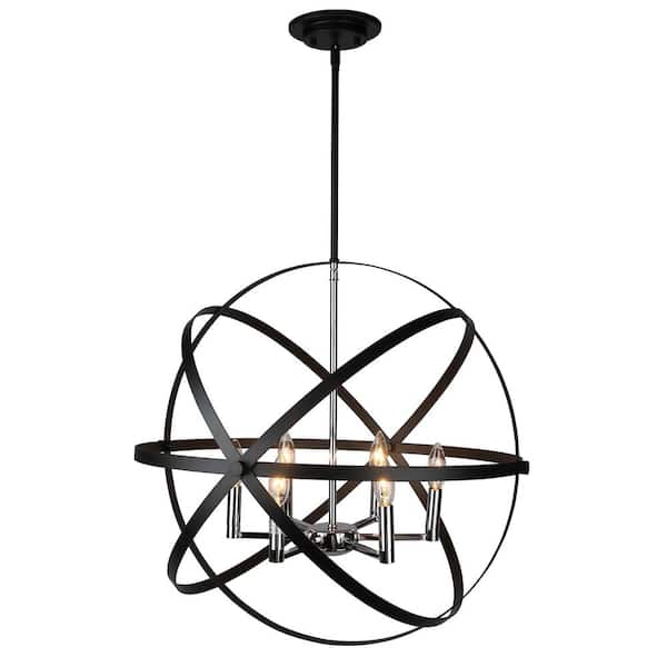 Unbranded 6-Light Black Globe Pendant