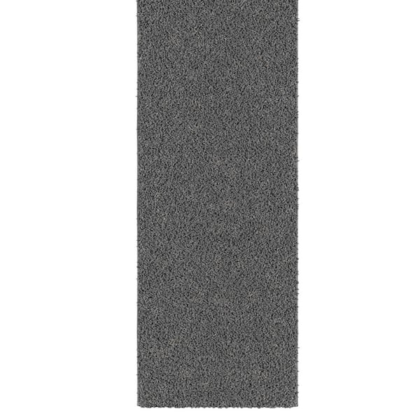 3 ft. x 6 ft. Gray Cozy Plush Non-Slip Rubberback Soft Indoor Bedroom Runner Rug
