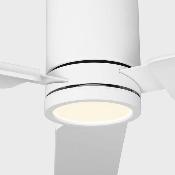 Generation Lighting - Fan Cleancut Smart 62 in. Matte White Downrod Mount Standard Ceiling Fan with Integrated LED and Remote