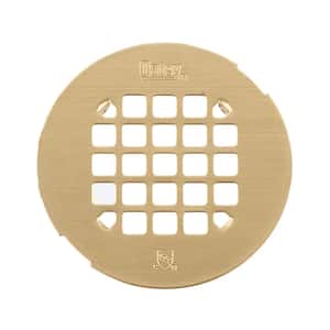 4-1/4 in. Snap-Tite Universal Round Shower Strainer in Brushed Gold