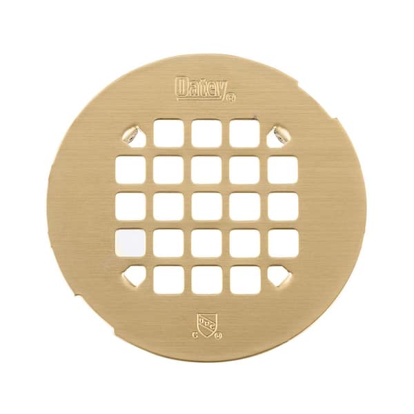 Oatey 4-1/4 in. Snap-Tite Universal Round Shower Strainer in Brushed Gold