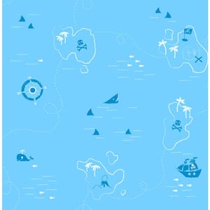 Charlie Blue Treasure Map Blue Wallpaper Sample