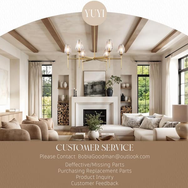 YUYI Modern Tulip Chandelier 42 in. 6-Light Gold Tulip Round