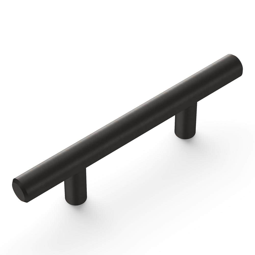 Brushed Black Nickel Modern Bar Cabinet Pulls with Mounting Hardware