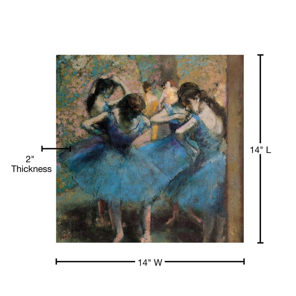 Edgar Degas Dancers in Blue Framed Canvas Art