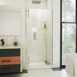 Ascend 35 in. W x 72 in. H Pivot Frameless Shower Door in Brushed Nickel