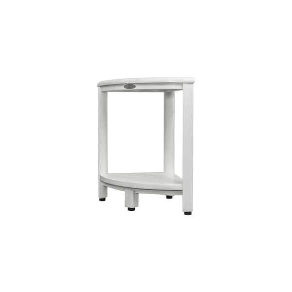 Unbranded Oasis 2-Tier Teak Corner Shower Stool in Driftwood