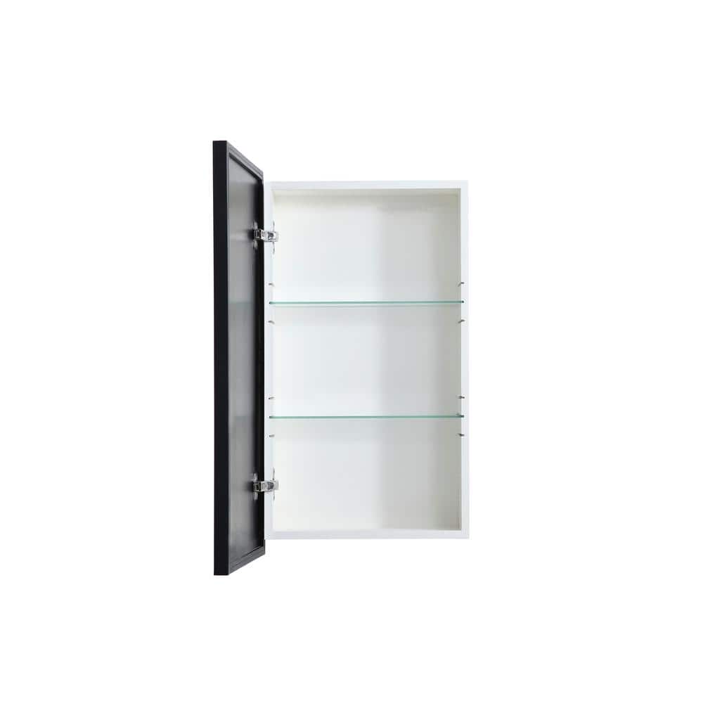 Wyn Black Minimalist Medicine Cabinet with Chrome Steel Hardware