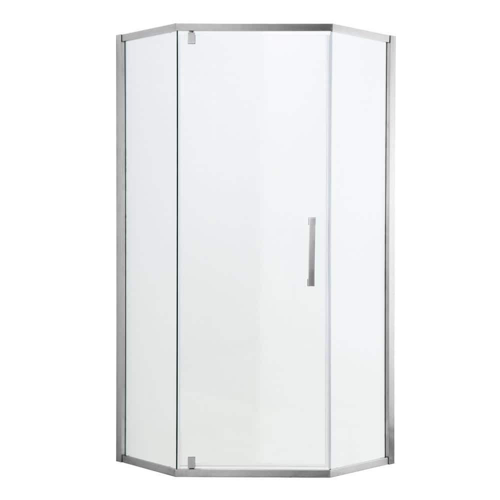 34 in. x 72 in. Neo Angle Pivot Semi Frameless Corner Shower Enclosure in Chrome price history on PriceWatchPro