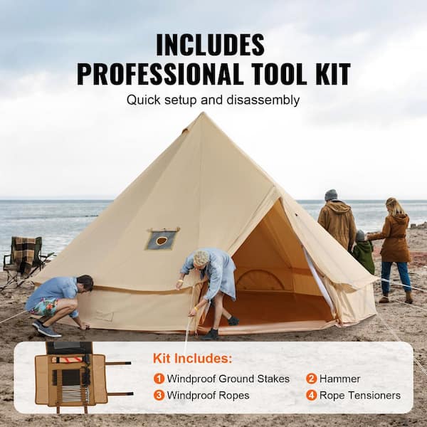 Cozy house bell tent 8-10人用 SKYSHALO 8-10 Person Canvas Glamping Bell Tent Waterproof